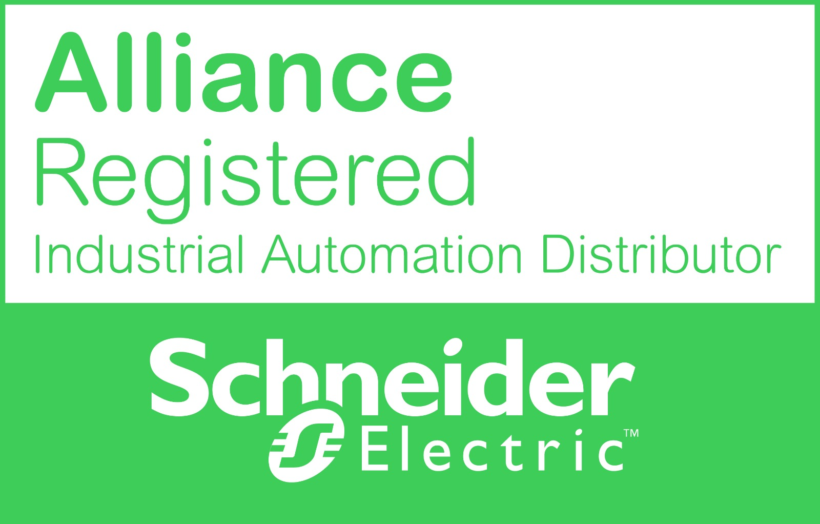 Selo oficial Schneider Electric — Alliance Certified Industrial Automation Distributor